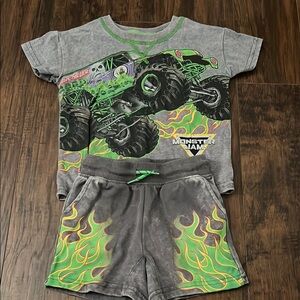 Monster Jam Gray and Green Kids Outfit
